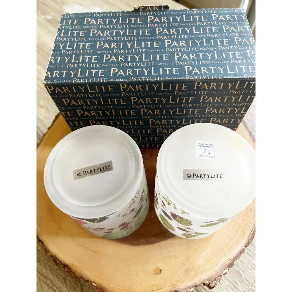 PARTYLITE Fresh Garden Mix Lemon Votive Candle Holders Set of 2 NEW! - Picture 7 of 8